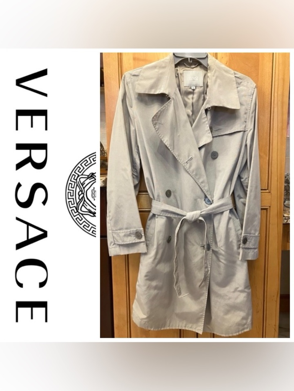 Versace Trench Coat Subtle Branding